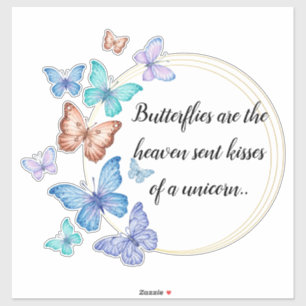 Unicorn and Butterflies Sticker