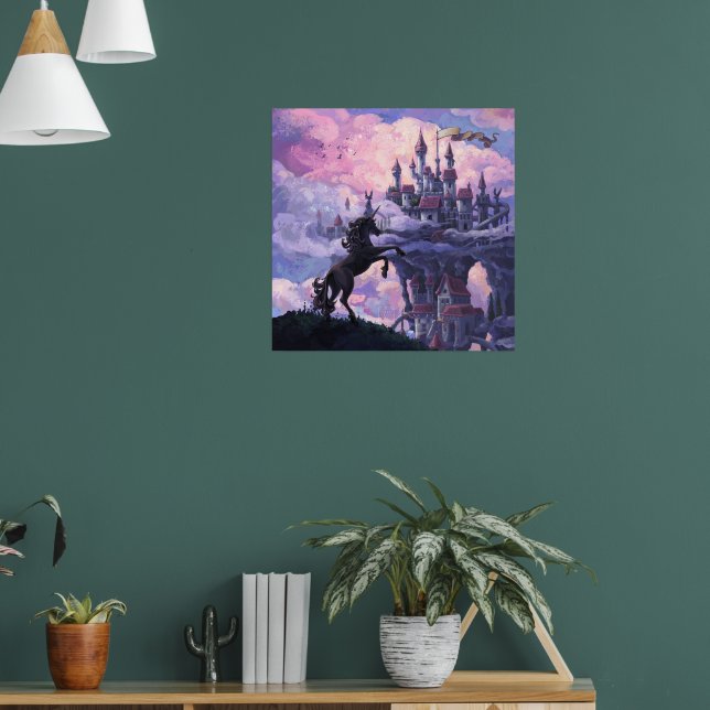 Unicorn and Castle in the Clouds Poster (Living Room 1)