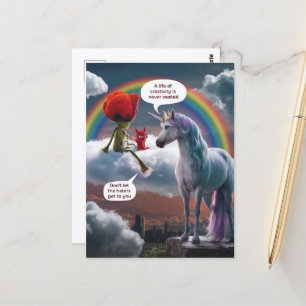 Unicorn and Critters A Life of Creativity Dont Let Postcard