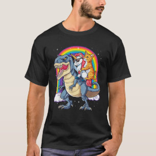 Unicorn And Dinosaur, Rainbow Girls And Boys T-Shirt