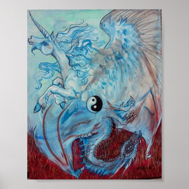 Unicorn and Dragon Yin Yang Poster (Front)
