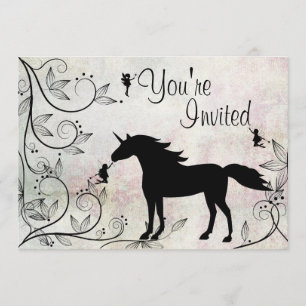 Unicorn and Fairies Magical Birthday Invitation