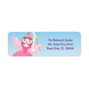 Unicorn and Fairy Magic Birthday Party Return Address Label