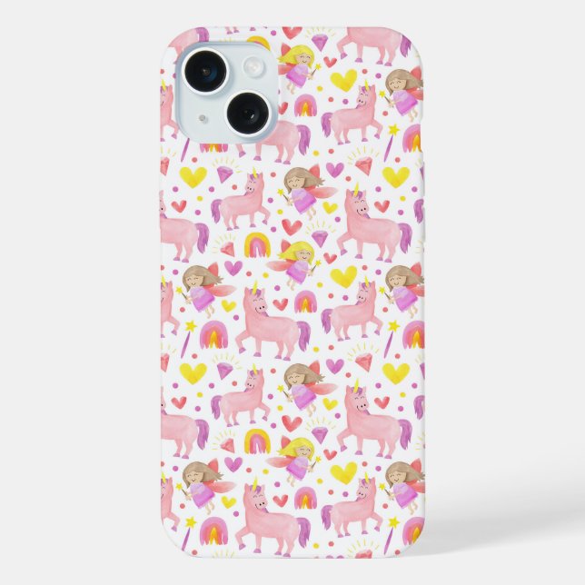 Unicorn and Fairy Patterned iPhone Case (Back)