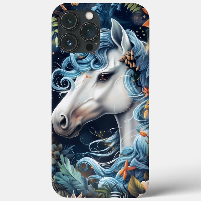 Unicorn and flowers fantasy design Case-Mate iPhone case (Back)
