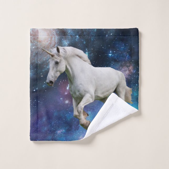 Unicorn and Galaxy Bath Towel Set (Wash Cloth)