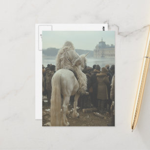 Unicorn  and Man in the City Postcard