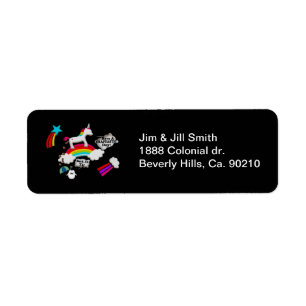 Unicorn And Penguin Craptastic Day Return Address Label