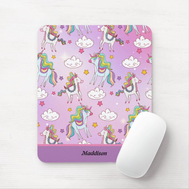 Unicorn and Rainbow Customisable  Mouse Pad (With Mouse)