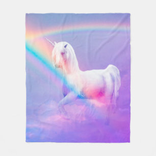 Unicorn and Rainbow Fleece Blanket