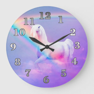 Unicorn and Rainbow Large Clock