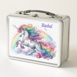 Unicorn and Rainbow Metal Lunch Box
