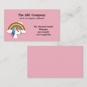 Unicorn and Rainbow w Clouds Kawaii Personalize Business Card