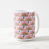Unicorn and Rainbow with Clouds Kawaii