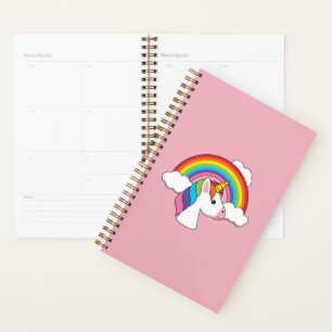 Unicorn and Rainbow with Clouds Kawaii Planner