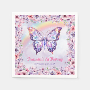 Unicorn and Rainbows Birthday Party fairy castle Napkin