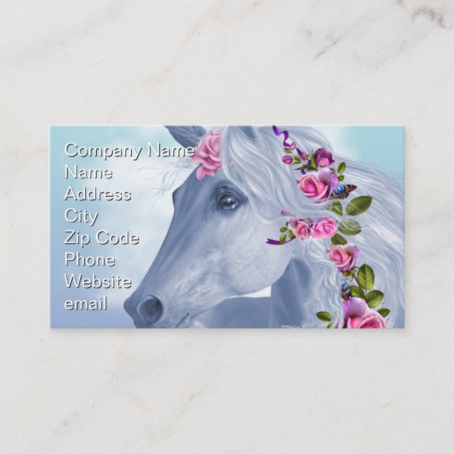 Unicorn and Roses Business Card (Front)