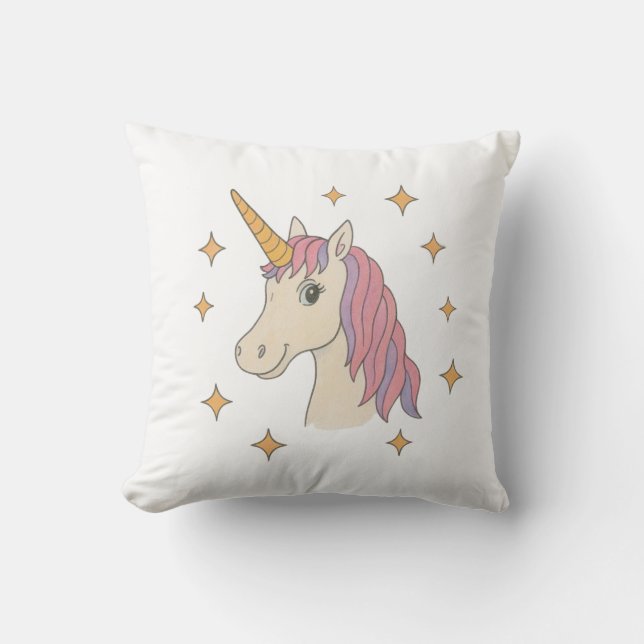 unicorn and star sparkles  cushion (Front)