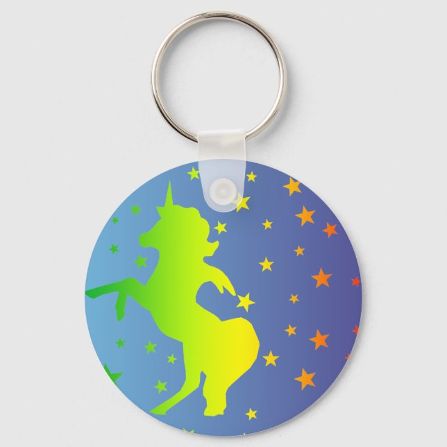 " Unicorn and Stars " Key Ring (Front)