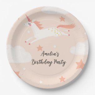 Unicorn and Stars Paper Plate