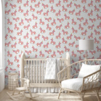 Unicorn and Stars Pattern Cute Pink White