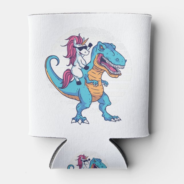 Unicorn and T-Rex Can Cooler (Front)