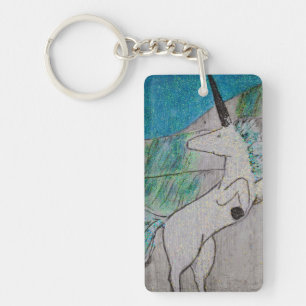 Unicorn and Waterfall Key Ring