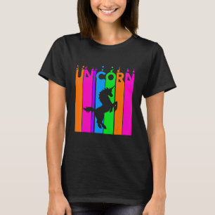 Unicorn Animal Rainbow Bubble With Silhouette T-Shirt