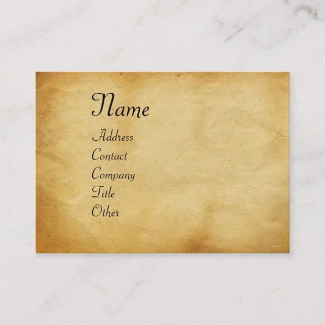 UNICORN / Antique Brown Parchment Business Card (Front)
