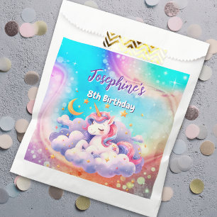 Unicorn aqua purple custom birthday favour bag