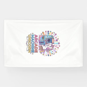 Unicorn Arcade Machine Unicorn Print Ready POD Art Banner