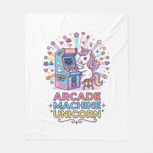 Unicorn Arcade Machine Unicorn Print Ready POD Art Fleece Blanket