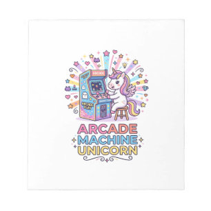 Unicorn Arcade Machine Unicorn Print Ready POD Art Notepad