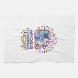 Unicorn Arcade Machine Unicorn Print Ready POD Art Tea Towel