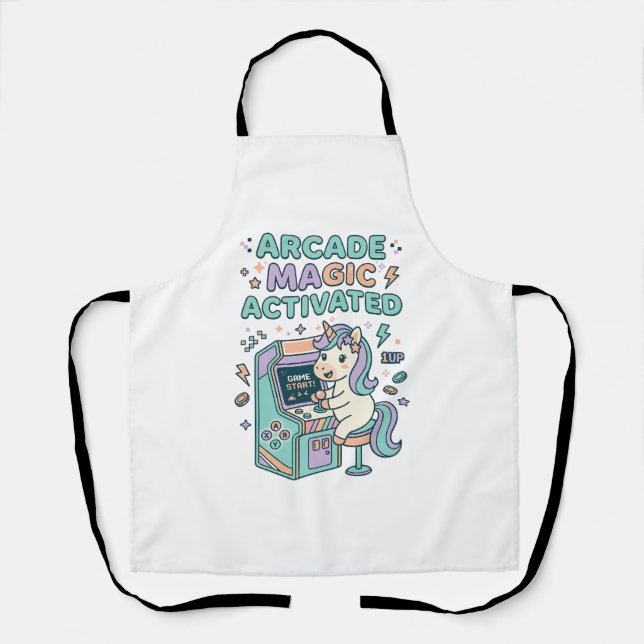 Unicorn Arcade Magic Activated Trendy Product Grap Apron (Front)