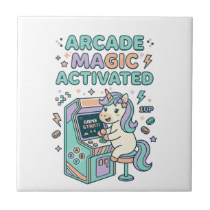 Unicorn Arcade Magic Activated Trendy Product Grap Ceramic Tile