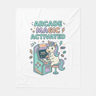 Unicorn Arcade Magic Activated Trendy Product Grap Fleece Blanket