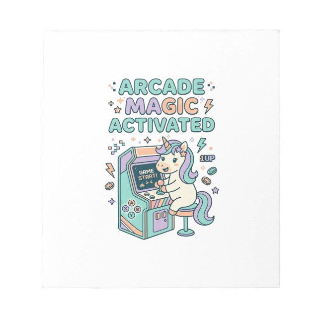 Unicorn Arcade Magic Activated Trendy Product Grap Notepad (Front)