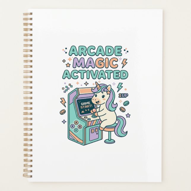 Unicorn Arcade Magic Activated Trendy Product Grap Planner (Front)