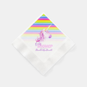 Unicorn art rainbow baby shower party napkins
