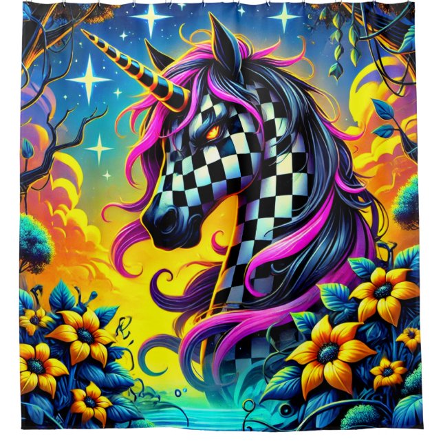 Unicorn Art Shower Curtain (Front)