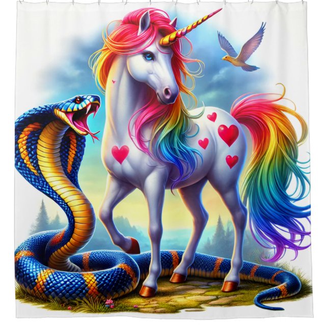 Unicorn Art Shower Curtain (Front)