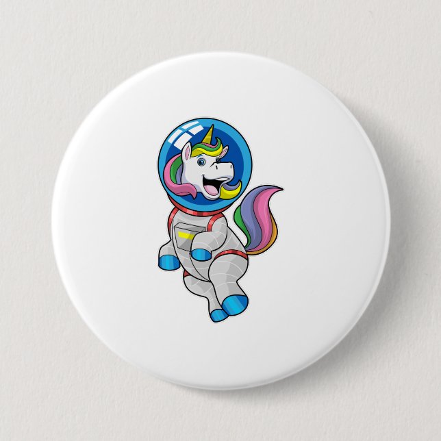 Unicorn as Astronaut in Space 7.5 Cm Round Badge (Front)