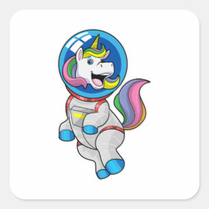 Unicorn as Astronaut in Space Square Sticker
