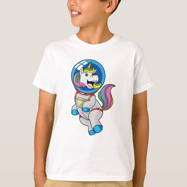 Unicorn as Astronaut in Space T-Shirt (Front)