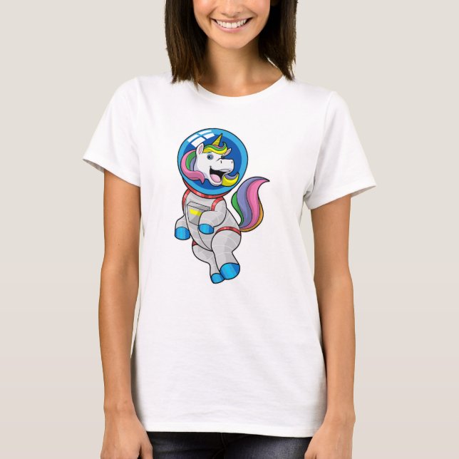Unicorn as Astronaut in Space T-Shirt (Front)