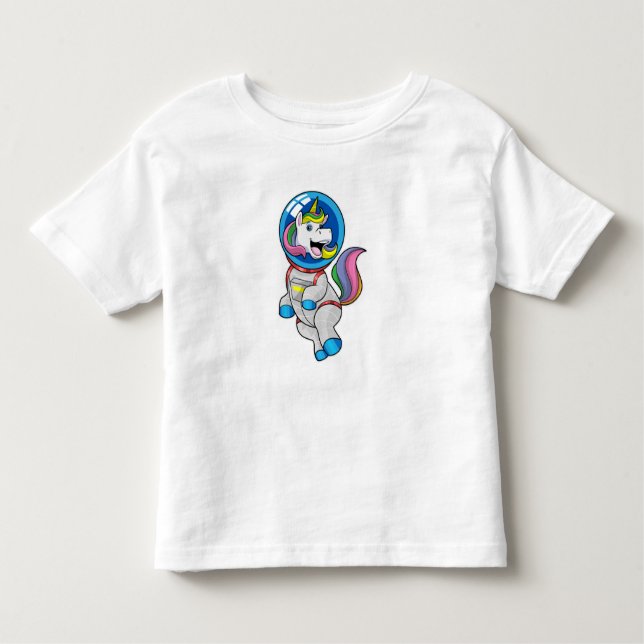 Unicorn as Astronaut in Space Toddler T-Shirt (Front)