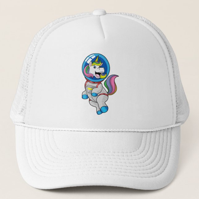 Unicorn as Astronaut in Space Trucker Hat (Front)