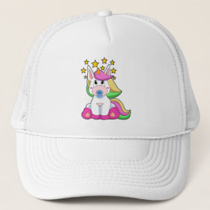 Unicorn as Baby with Pacifier Trucker Hat