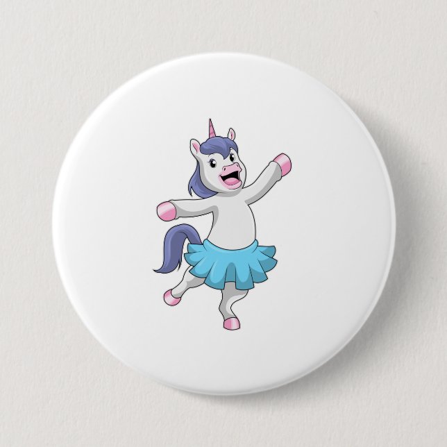 Unicorn as Ballerina at Ballet 7.5 Cm Round Badge (Front)